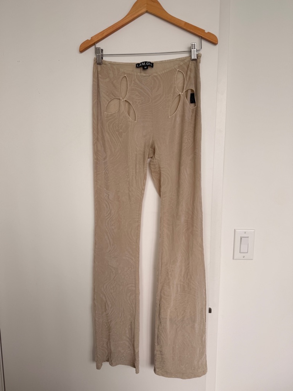 I.AM.GIA Neutral Beige-Sand Sculpted Flare Pants